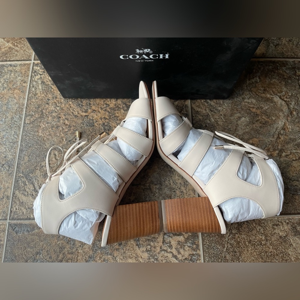 Coach Larissa Semi Matte Calf Sandals- Chalk, Women’s Size 9 - Picture 6 of 11